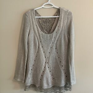 Italian made Soft Beige mohair blend Knit Top